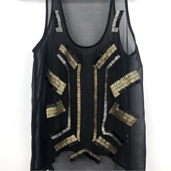 I Jeans By Buffalo Beaded Semi Sheer Tank - Picture 3 of 9